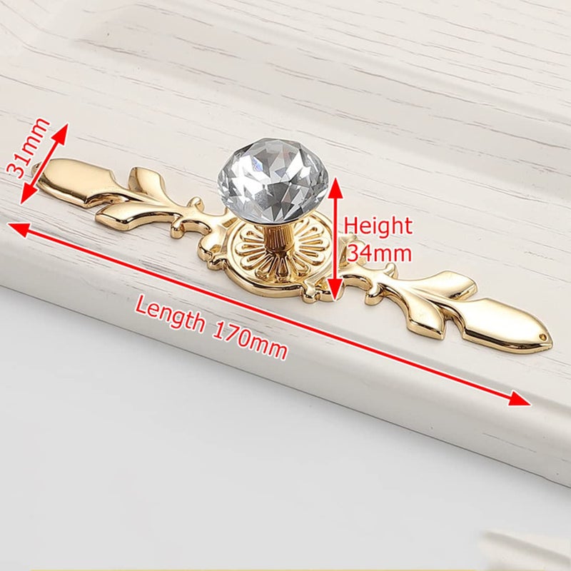 FDSHIP Classic Golden Filigree Knobs for Cabinets Cupboards Drawer Pull Set 2 Pieces - Image 2