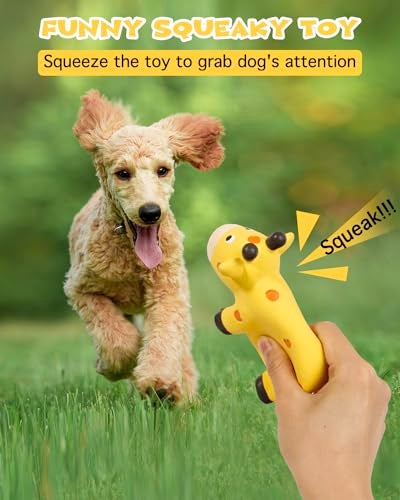 SCHITEC Squeaky Rope Dog Toys Latex Rubber Squeak Animal Tug of War Toy 2 Pack Interactive Play Puppy Chew Toy for Small Medium Dogs - Image 3