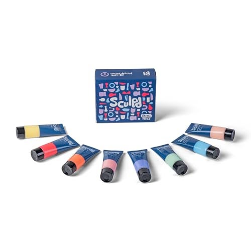 Sculpd Acrylic Paint Set, 8 x 22ml Tubes of Premium Coloured Acrylic, Heavy Body & Vibrant Colors, Paint on Air Dry Clay, Canvas, Ceramic, Fabric, Wood & More, Pastel Tones - Image 1