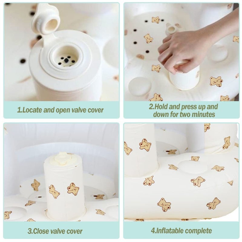 Mink Inflatable Baby Seat for Babies 3+ Months,Infant Floor Seats for Sitting Up,Portable Blow Up Baby Chair with Built in Air Pump, Ideal for Sitting Up and Learning to Play - Image 5