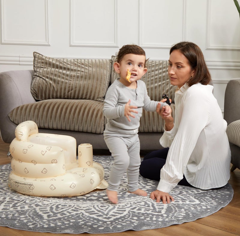 Mink Inflatable Baby Seat for Babies 3+ Months,Infant Floor Seats for Sitting Up,Portable Blow Up Baby Chair with Built in Air Pump, Ideal for Sitting Up and Learning to Play - Image 4