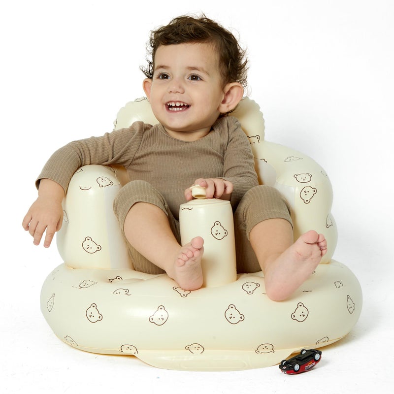 Mink Inflatable Baby Seat for Babies 3+ Months,Infant Floor Seats for Sitting Up,Portable Blow Up Baby Chair with Built in Air Pump, Ideal for Sitting Up and Learning to Play - Image 2