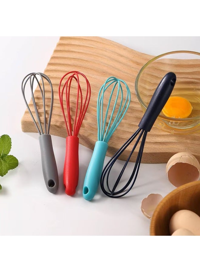 Supply Creative Colorful Color Series 6 Inch Stainless Steel Silicone Egg Beater Multi-color Mini Egg Beater-Color:White - Image 2