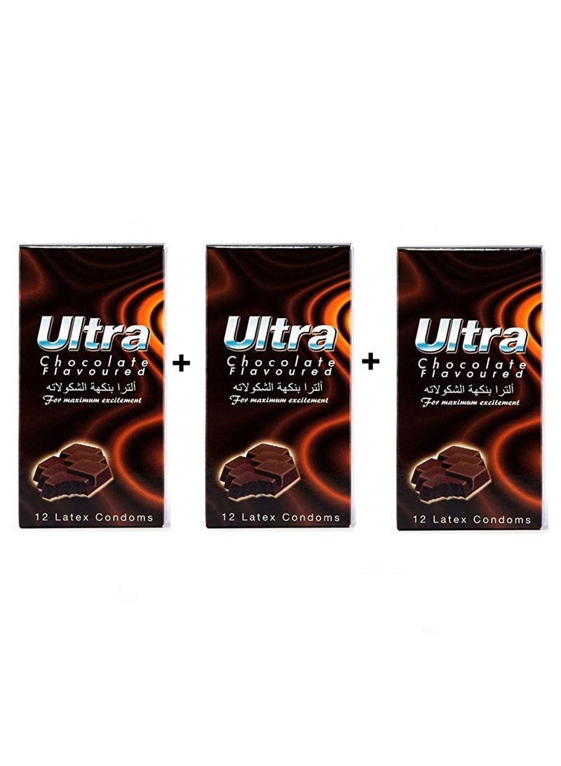ULTRA CONDOM CHOCOLATE 3 packs 12 each