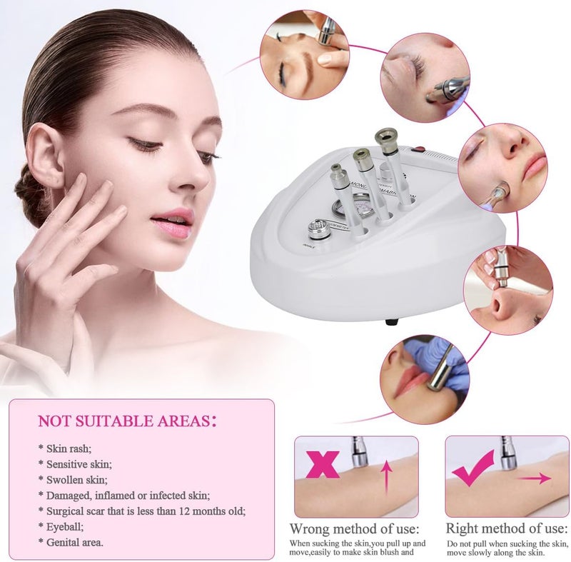 AOKO Microdermabrasion Diamond Machine, Suction Power Professional Dermabrasion Skin Care Home Use Massager Face Skin Peeling Lifting Tighten Wrinkle Black Head Remover Beauty - Image 4