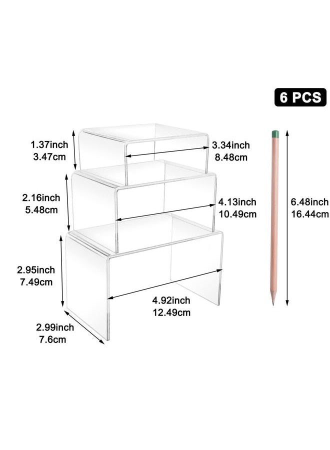 Cerpourt 2 Sets Acrylic Display Risers(3",4",5") Clear Product Stand,Cupcakes Holder Dessert Display Transparent Showcase Stands, Candy Bar Risers, Acrylic Lifts Display for Figures - Image 2