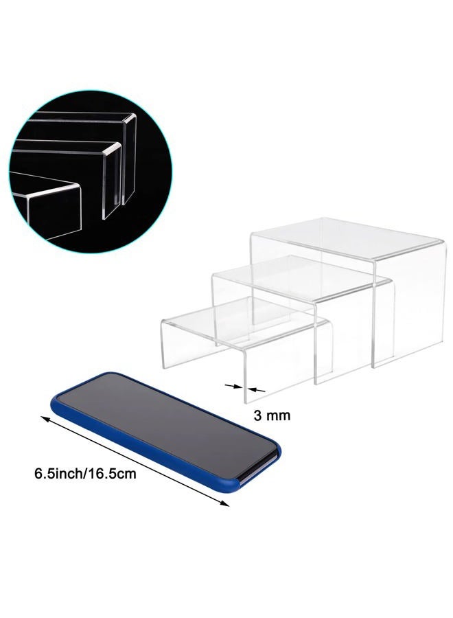 Cerpourt 2 Sets Acrylic Display Risers(3",4",5") Clear Product Stand,Cupcakes Holder Dessert Display Transparent Showcase Stands, Candy Bar Risers, Acrylic Lifts Display for Figures - Image 3