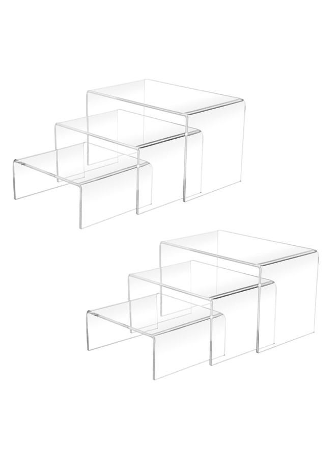 Cerpourt 2 Sets Acrylic Display Risers(3",4",5") Clear Product Stand,Cupcakes Holder Dessert Display Transparent Showcase Stands, Candy Bar Risers, Acrylic Lifts Display for Figures - Image 1