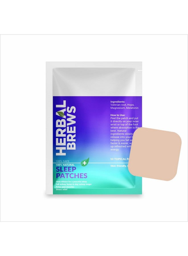 Herbal Brews - Deep Sleep Patches for Adults Extra Strength | Easy-to-Apply Stickable Sleep Patch with All Natural Ingredients | Relax & Wake Up Refreshed | Supports Rest and Rejuvenation for Travel, Jet Lag | Long-Lasting Night Comfort for Men & Women | 10 Patches - Image 1
