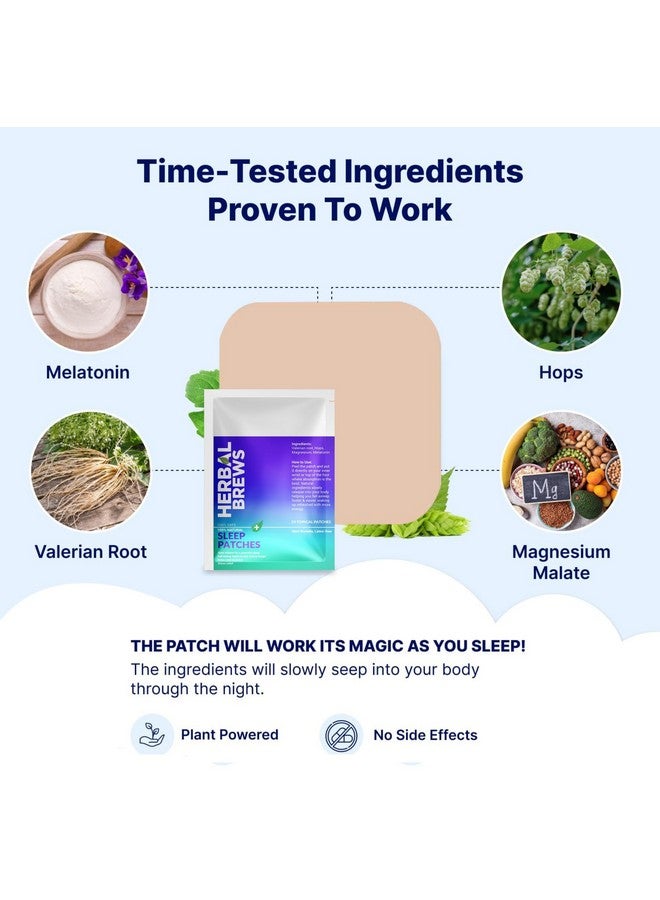 Herbal Brews - Deep Sleep Patches for Adults Extra Strength | Easy-to-Apply Stickable Sleep Patch with All Natural Ingredients | Relax & Wake Up Refreshed | Supports Rest and Rejuvenation for Travel, Jet Lag | Long-Lasting Night Comfort for Men & Women | 10 Patches - Image 4