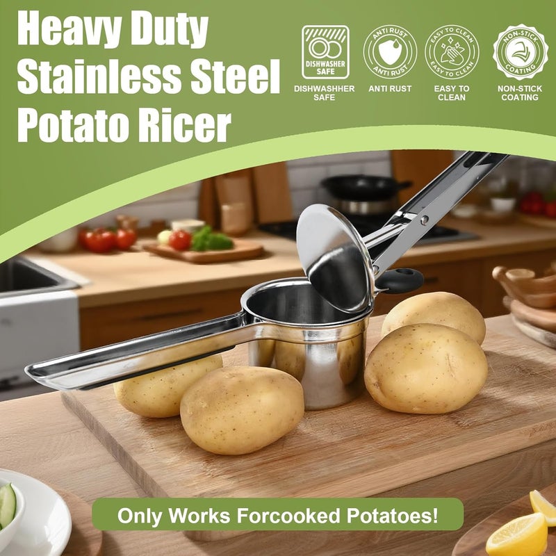 WildArtisan Large 15 oz Potato Ricer, Stainless Steel Potato Ricer for Making Mashed Potatoes, Easy to Clean and Dishwasher Safe, Suitable for Pumpkin, Sweet Potato, Baby Food - Image 2