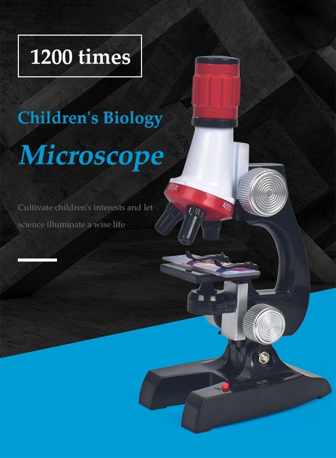 Microscope Kit, Creative Non-Toxic Material Portable Beginner Microscope Toyset with LED 400X and 1200X-Include Sample Prepared Slides,Educational and Scientific Toys for Kids Aged 3+, Two No. 5 bat  - Image 5
