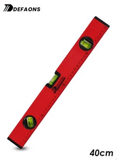 DEFAONS DEFAONS 40cm Magnetic Spirit Level with 3 High Visibility Vials 180° 90° 45° Shock Absorbent End Caps Heavy Duty Aluminum Body Ruler Scale Professional Tool for DIY Electrical Work Carpentry Plumbing Brickwork  - Image 1