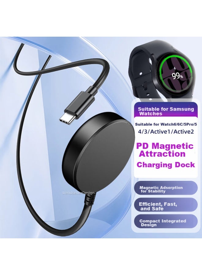 Win Potential Winqian Compatible Magnetic Charging Cable For Samsung Watch, Charging Dock For Watch 7/6/5/4/pro/3/2/active2/1 Smarch Accessories - Image 1