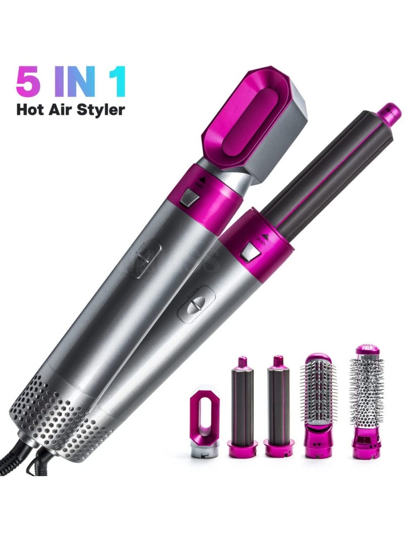 ELTRAZONE Hair Dryer Brush Set 5 in 1 Blowout Brush Negative Ion Detachable Hair Dryer Styler Volumizer Hot Air Hair Dryer Brush with 2 Styling Brush Heads for Straightening Curling Drying Combing Scalp Massage - Image 1