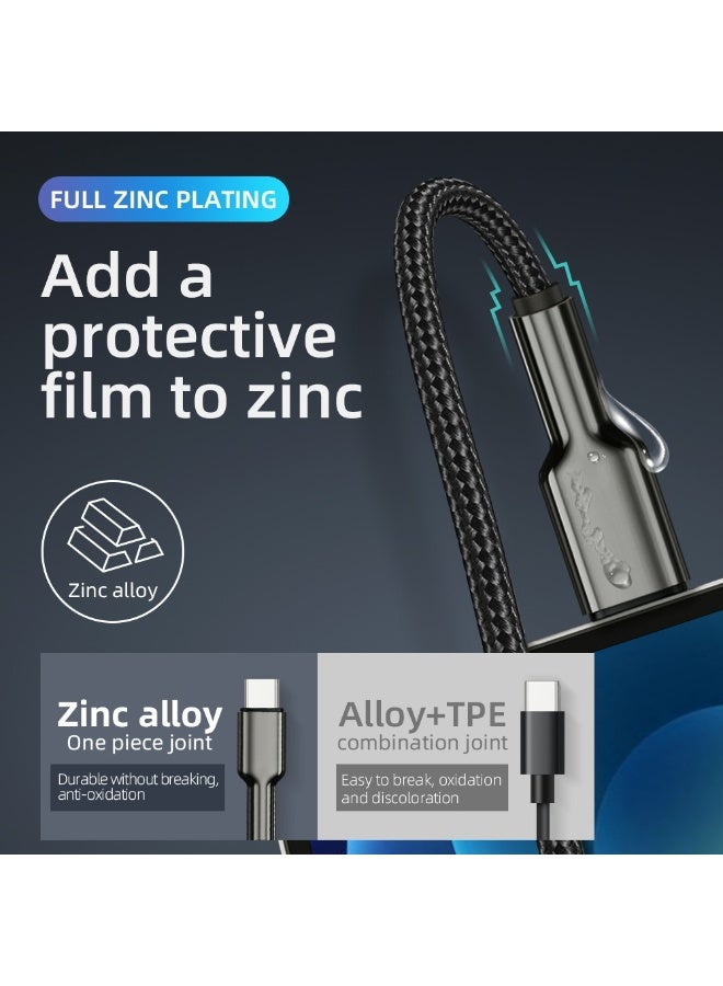 هامزون كابل شحن سريع USB من النوع C 3A بطول 1 متر، سلك شاحن مضفر من النايلون USB A إلى USB C لأجهزة iPhone 17/16/15 Pro Max، iPad Pro/Air، MacBook، Samsung Galaxy S24/S23 Ultra، Xiaomi، OPPO، OnePlus، Huawei - Image 5