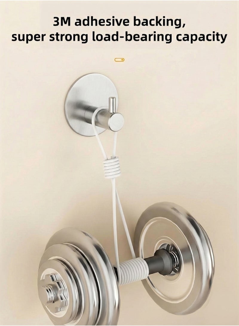 Self Adhesive Hooks 6 Pieces, Brushed Stainless Steel Adhesive Door Hooks, Heavy Duty Wall Hooks for Hanging Towels, Robes, Coats, Keys, Calendars Bathroom Home Kitchen, No Drill Glue Needed - Image 4