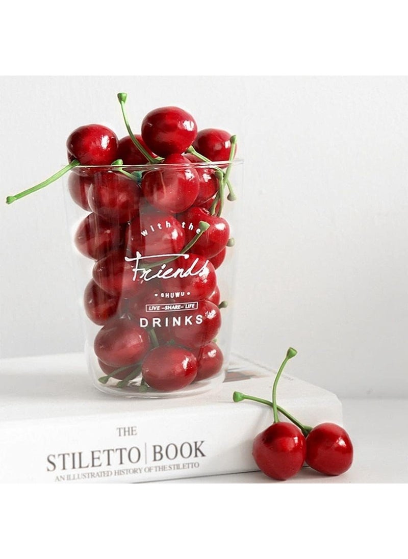 baolaili baolaili 20pcs Red Artificial Cherries  Fake Fruit Decor Simulation Cherry Model Lifelike Fruit Cherry Ornament  Home Kitchen Party Decoration Desk Ornament Photography Prop  - Image 4