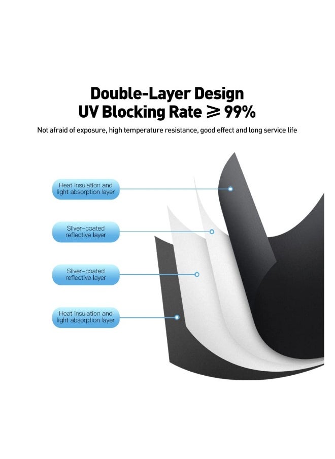 8PCS Sunshade Set for Tesla Model Y, Full Range Whole Vehicle Windows Sun Shade Kit, Front u0026 Rear Windshield Triangular u0026 Side Windows Shade Foldable Insulation Cover for Model Y Accessories