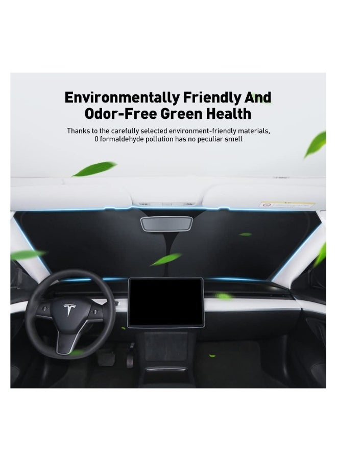 8PCS Sunshade Set for Tesla Model Y, Full Range Whole Vehicle Windows Sun Shade Kit, Front u0026 Rear Windshield Triangular u0026 Side Windows Shade Foldable Insulation Cover for Model Y Accessories