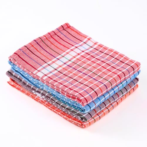 YATTA Cotton Kerala Thorthu Gamcha Bath Towels Set of 4 | Pure Cotton, Thin, Lightweight & Quick Dry | Soft, Absorbent Handloom Style | 49x26 Inch - Image 1
