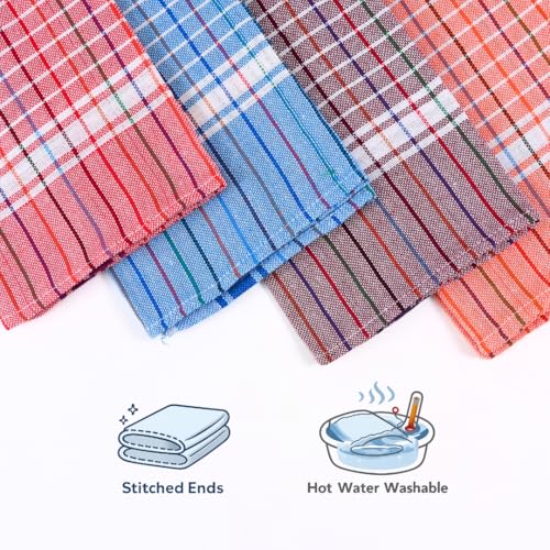 YATTA Cotton Kerala Thorthu Gamcha Bath Towels Set of 4 | Pure Cotton, Thin, Lightweight & Quick Dry | Soft, Absorbent Handloom Style | 49x26 Inch - Image 4