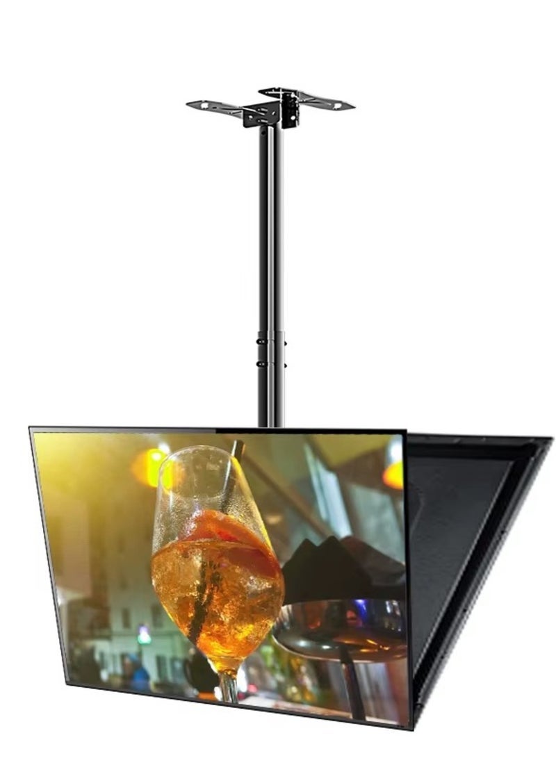 KALOC Double Panel Ceiling TV Mount for 32"–55" LCD/LED/Plasma TVs, 68.28 kg Load Capacity, VESA 200x200 to 600x400mm, Tilting & Swiveling, Heavy-Duty Dual Screen Ceiling Bracket, Black | KLC-T270 - Image 1