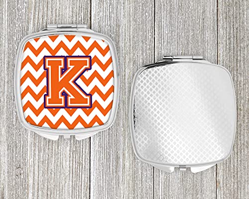 Caroline's Treasures CJ1062-KSCM Letter K Chevron Orange and Regalia Compact Mirror Decorative Travel Makeup Mirror for Women Girls Gifts Pocket Makeup Mirror Folding Handheld - Image 4