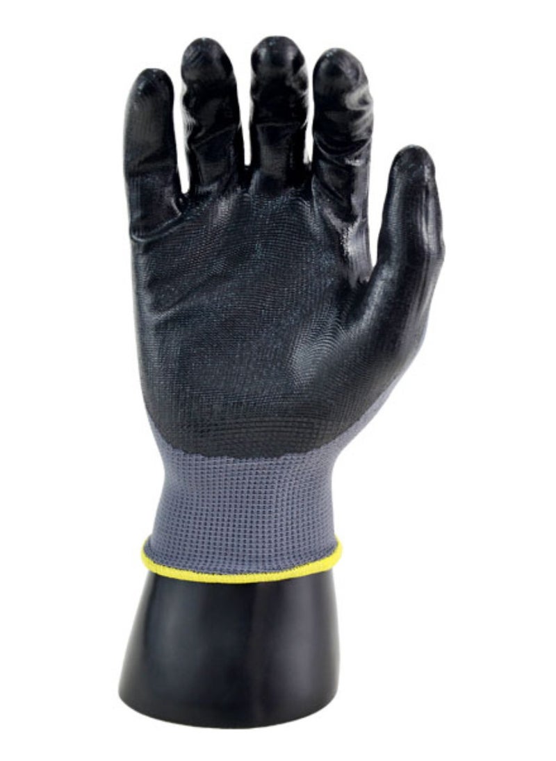 Ansell - Ansell EDGE Nitrile Coated Polyester Glove (Pair) Black/Gray 48-128 - Image 1