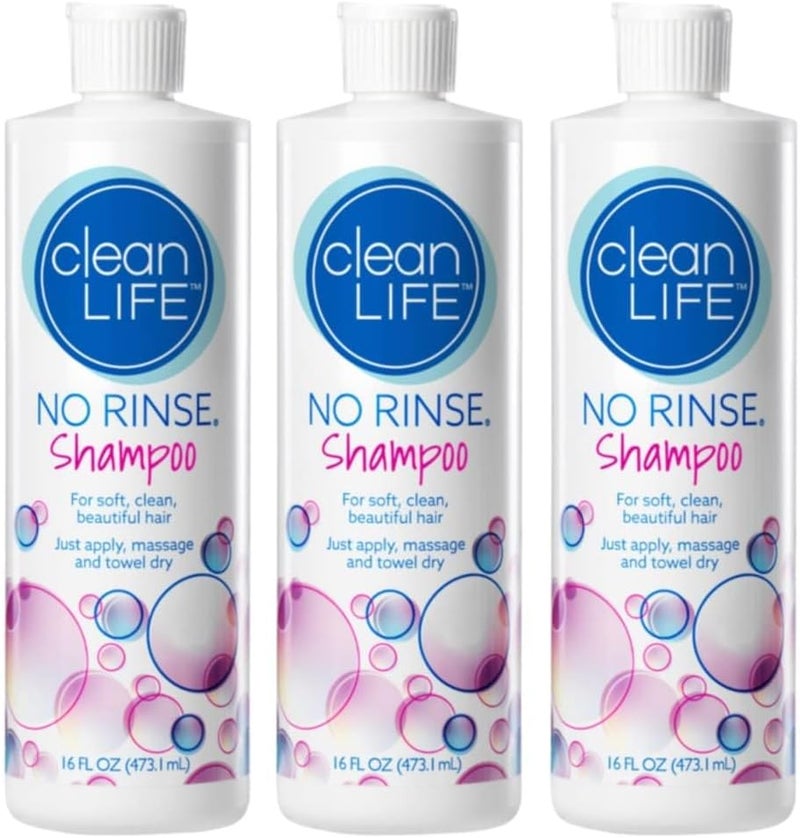 No Rinse Clean Life No Rinse Shampoo - 16 fl oz (Pack of 3) for Soft, Clean, and Beautiful Hair - Image 1