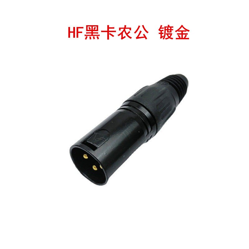 Hf Black Three-Core Cannon Microphone Xlr Balanced Cannon Microphone Three-Core Card Faucet Male And Female Plug Gold-Plated - Image 1