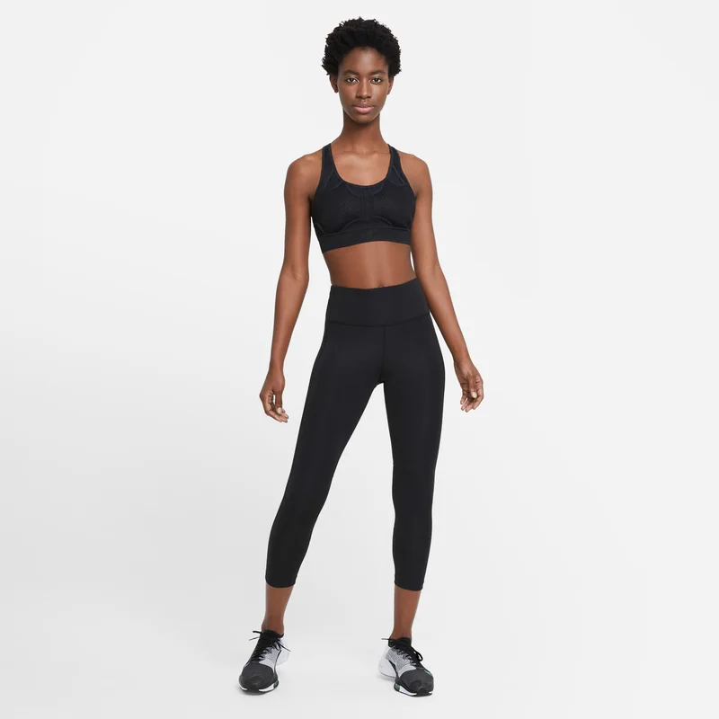 Nike Black Women's Fast Mid-Rise Crop Running Leggings for Women | Best Price UAE