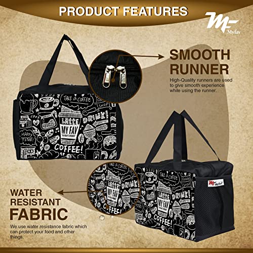 Myfav MY FAV Insulated Reusable Lunch Bag for Women | Stylish Printed Tote Lunch Bag for Office, School, Picnic, Gym & Outdoor Travel | Eco-Friendly, Leakproof & Water-Resistant Portable Lunch Box Bag - Image 5