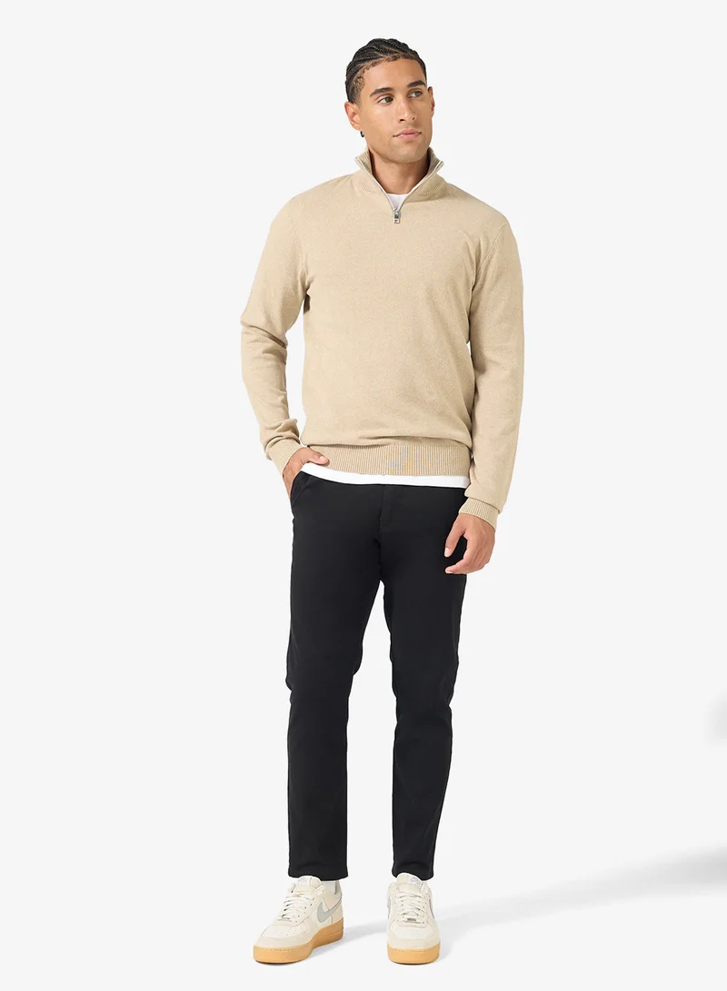 JJ Rebel  Knit Neck Half Zip Sweater for Men | Best Price UAE