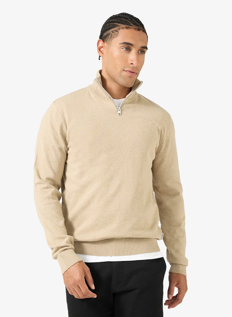 JJ Rebel Bcallum Knit Half Zip Sweater