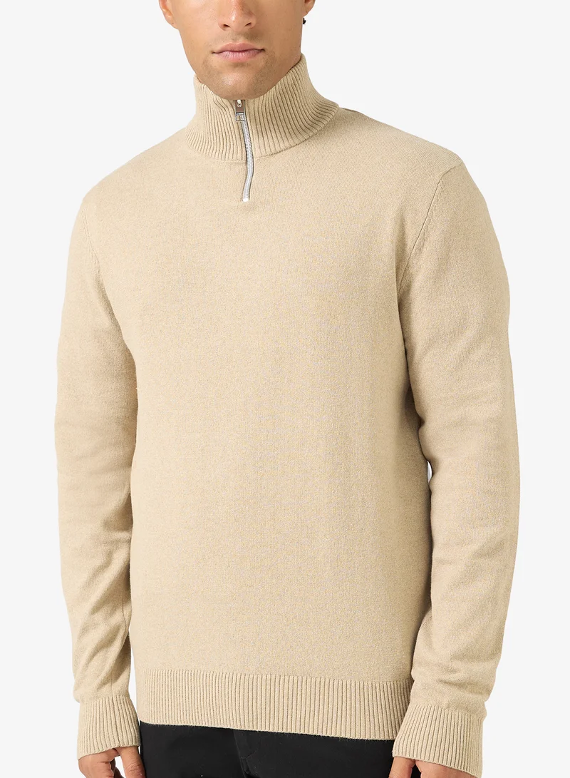 JJ Rebel  Knit Neck Half Zip Sweater for Men | Best Price UAE