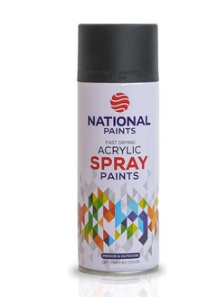 National Spray Paint - Black Matt 202 -400ML National Paints Fast Drying Acrylic  - Image 1