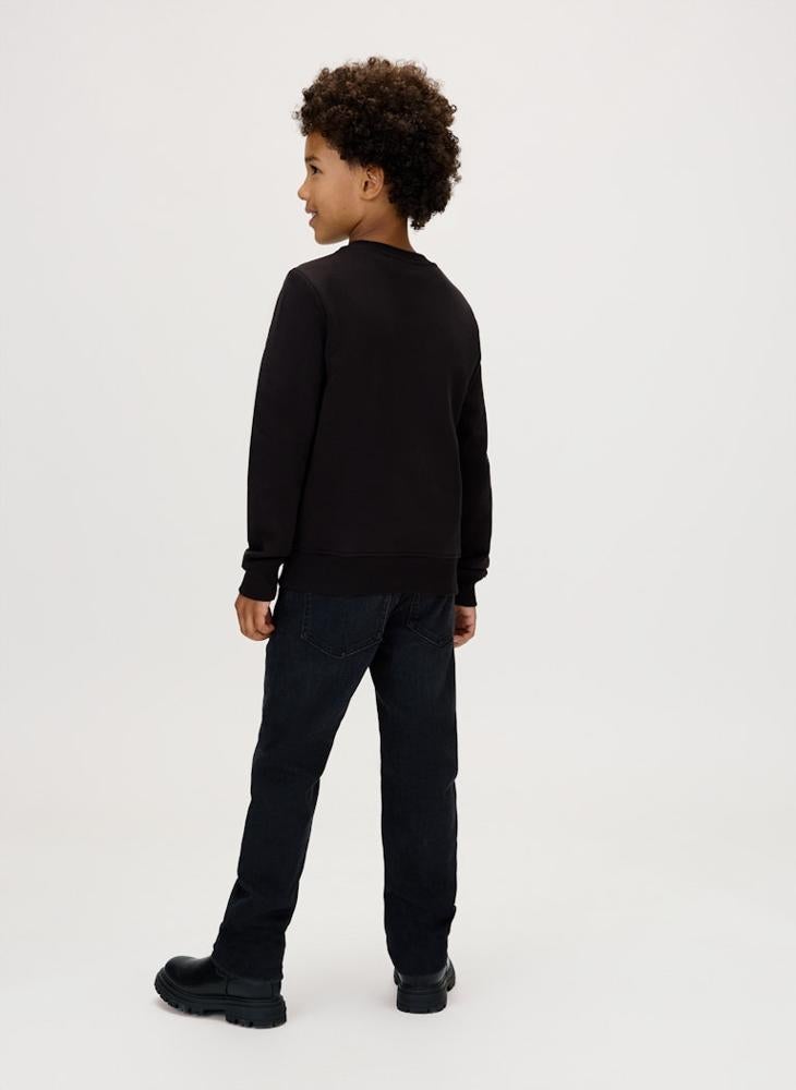 كالفن كلاين جينز سويت شيرت برسومات للأطفال بياقة دائرية - Image 2