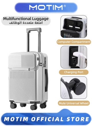 Travel Luggage Carry-On Luggage With Front Open Laptop Compartment Pocket and USB Port Aluminum Framed Suitcase With Spinner Wheels Large Capacity Checked-in Luggage - pzsku/Z47CD177497D757A0A97EZ/45/1744619540/1ee55272-caf8-456a-bd47-57c66f2c6e7b