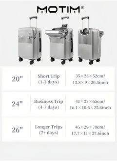 Travel Luggage Carry-On Luggage With Front Open Laptop Compartment Pocket and USB Port Aluminum Framed Suitcase With Spinner Wheels Large Capacity Checked-in Luggage - pzsku/Z47CD177497D757A0A97EZ/45/_/1732354593/c1c1e5ec-6b10-453f-a85d-13bd9fec4eaf