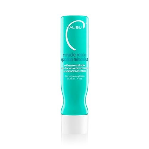 Malibu C Miracle Repair Hair Reconstructor - Nourishing Treatment for Weak, Damaged Strands - Flax Protein & Vitamin B5 for Moisture (9 oz) - Image 1