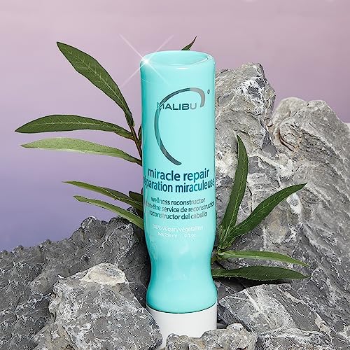 Malibu C Miracle Repair Hair Reconstructor - Nourishing Treatment for Weak, Damaged Strands - Flax Protein & Vitamin B5 for Moisture (9 oz) - Image 2
