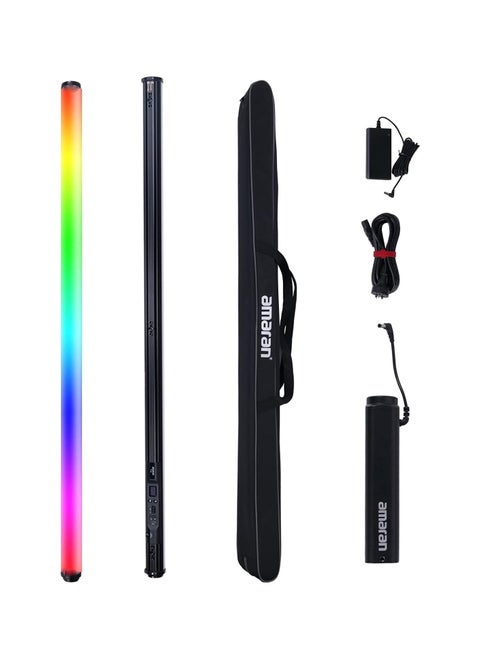 Amaran T4C RGBWW LED Tube Light – 4-Foot 40W Full-Color LED Tube with Adjustable CCT (2500K–7500K), Removable Battery Grip, Sidus Link App & DMX Control, Built-in Lighting Effects, Portable for Video, Film, and Creative Content
