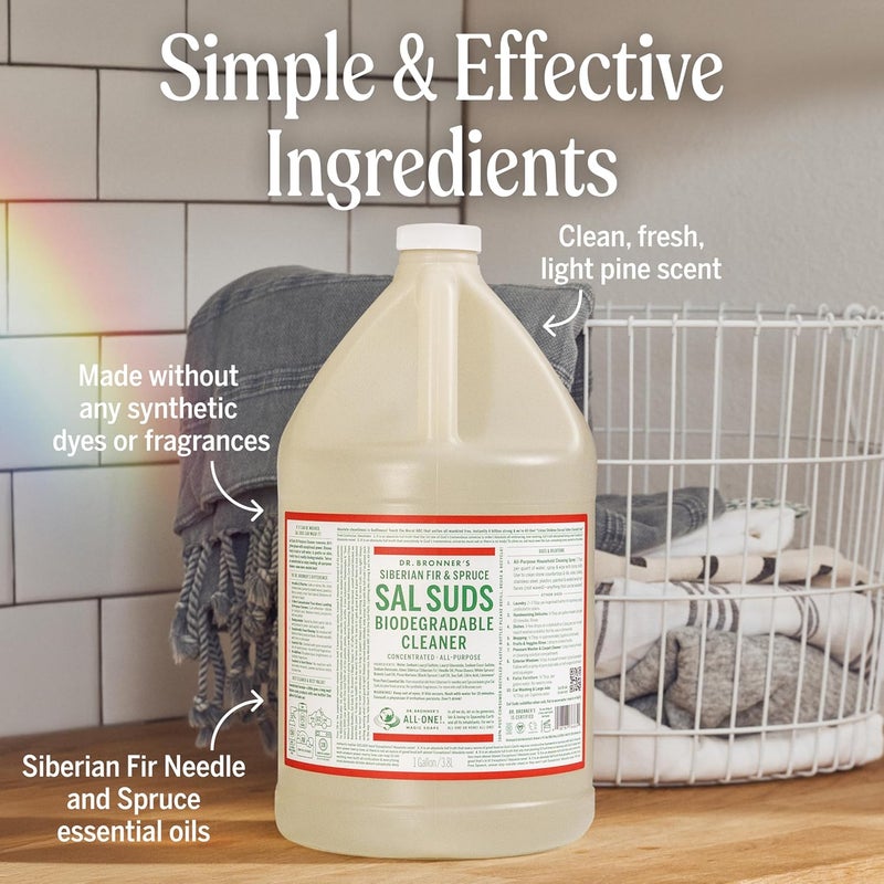 Dr. Bronner's Sal Suds Biodegradable Cleaner - 1 Gallon, Pine Scent - Image 3