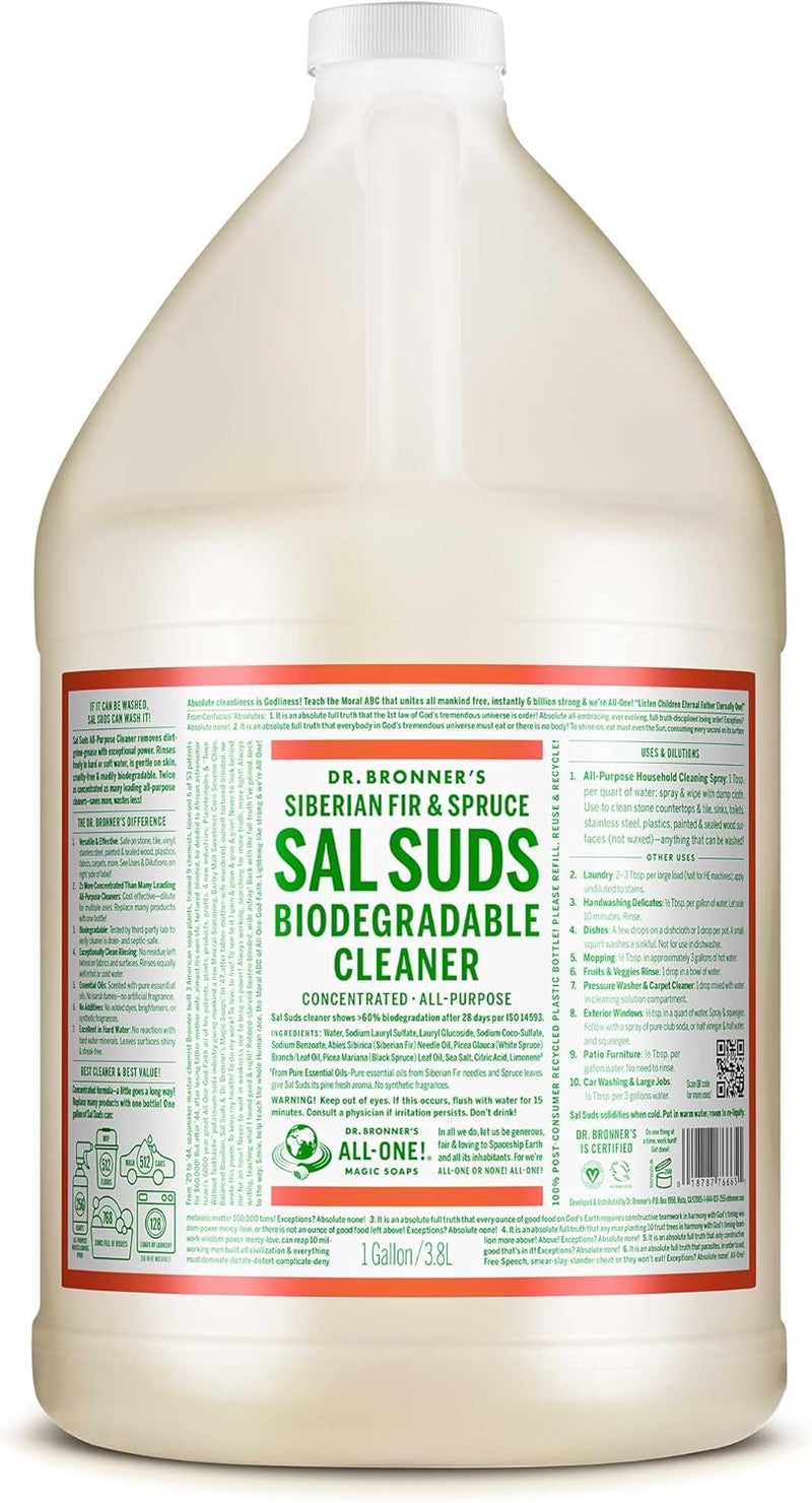 Dr. Bronner's Sal Suds Biodegradable Cleaner - 1 Gallon, Pine Scent - Image 1
