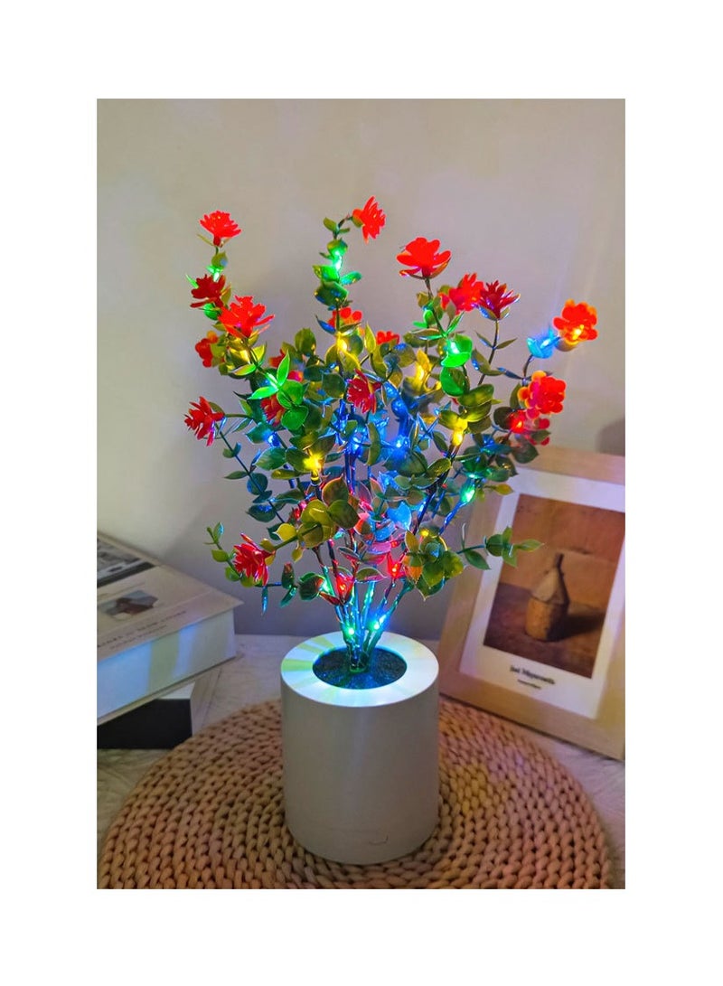 Flowerpot Night Lights Eucalyptus Lotus Bar Restaurant Décor Table Lamp For Home Bedroom Bedside Desktop Party Indoor Nightlight  - Image 1