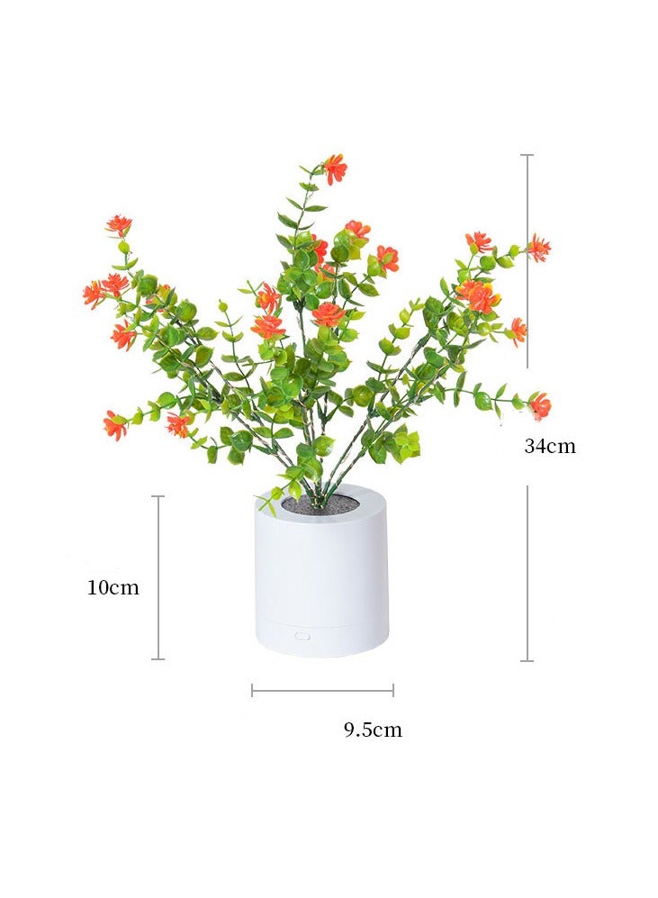 Flowerpot Night Lights Eucalyptus Lotus Bar Restaurant Décor Table Lamp For Home Bedroom Bedside Desktop Party Indoor Nightlight  - Image 2