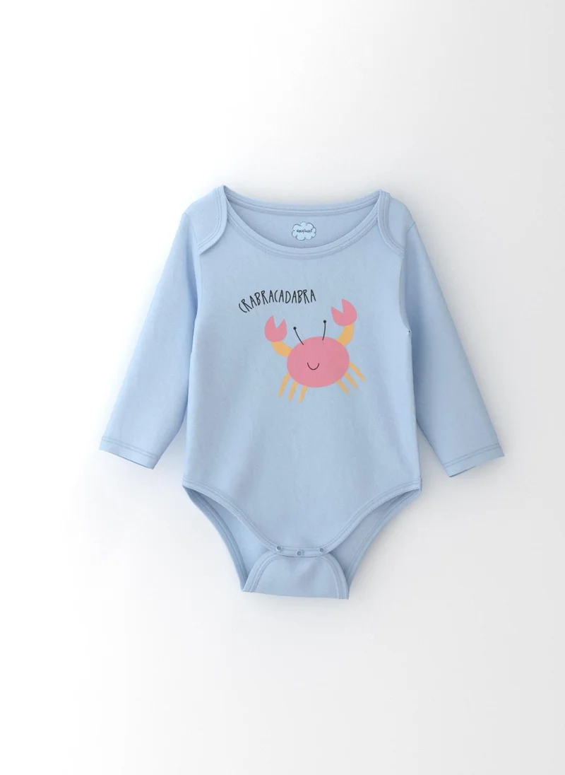 Nautinati Nautinati Infants' Cotton Pack of 3 Ocean Print Bodysuit