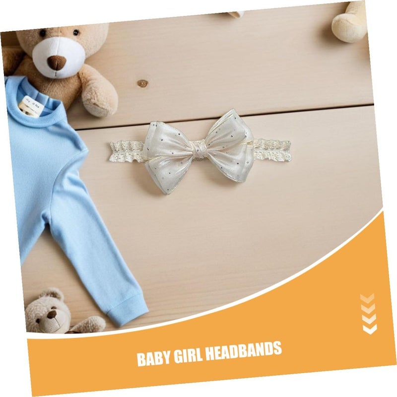 4Pcs Ivory White Bowknot Hair Bands Stretch Headbands For Infant Photography Daily Wear - Image 4