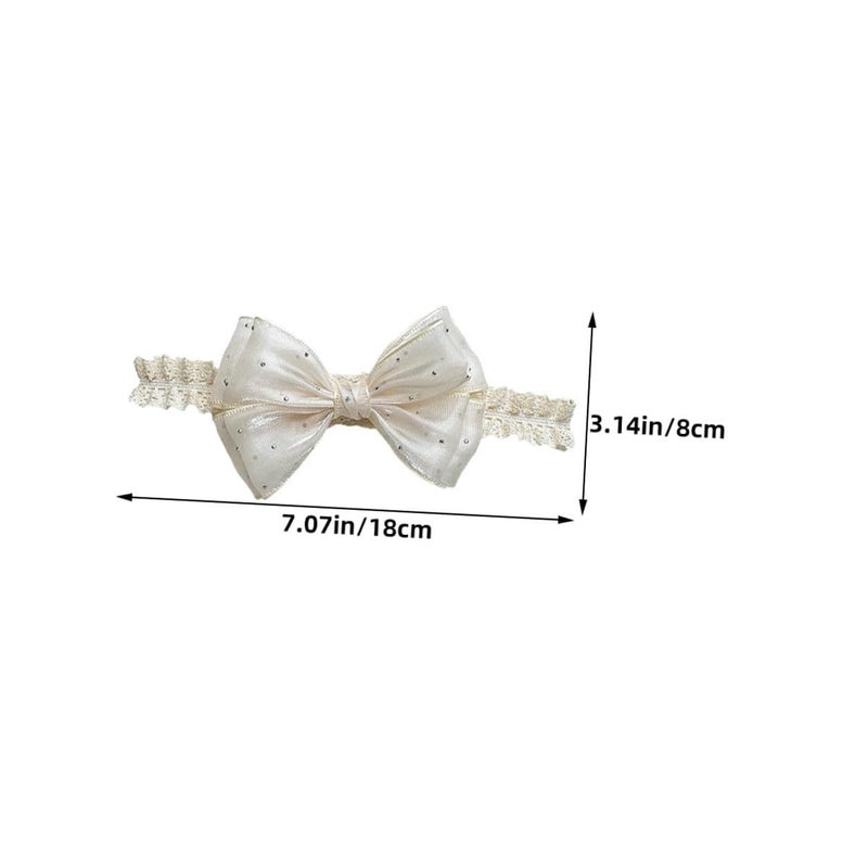 4Pcs Ivory White Bowknot Hair Bands Stretch Headbands For Infant Photography Daily Wear - Image 3